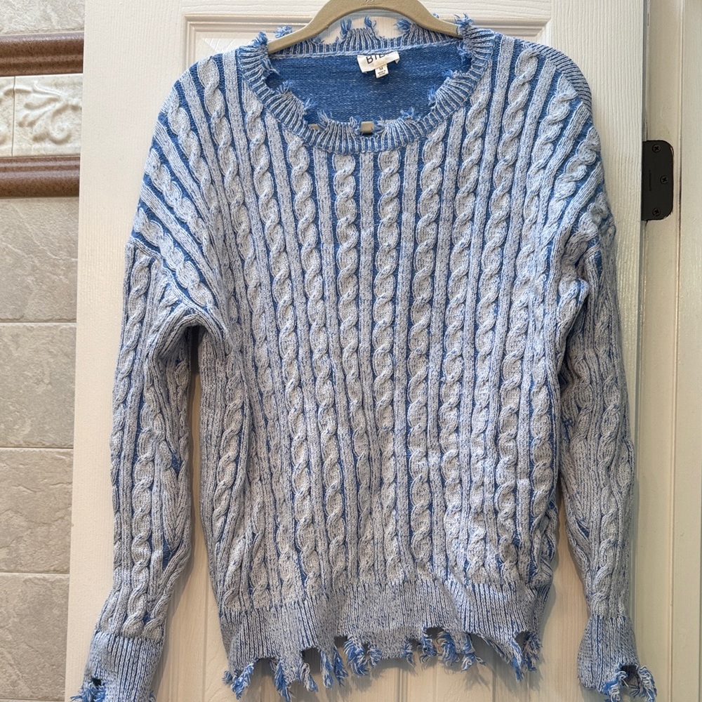 Light Blue Cable Knit Sweater